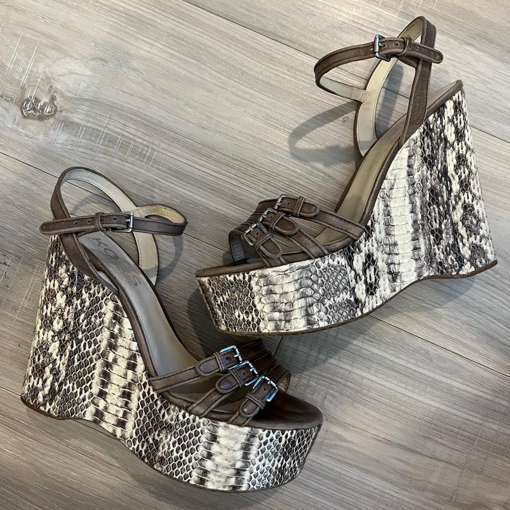 Kors by Michael Kors Snake Wedge Sandals